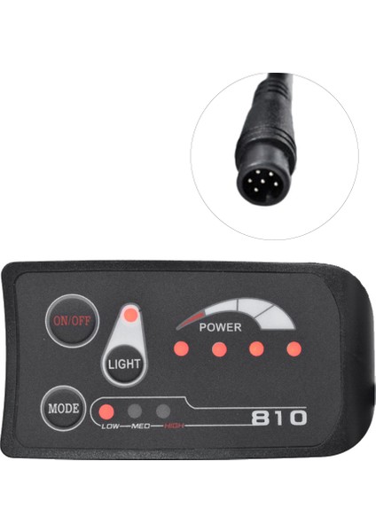 6pın S810 E-Bisiklet Metre LED Ekran IP65 36V Uart Elektrikli Bisiklet Elektrikli Bisiklet Metre (36V) (Yurt Dışından)