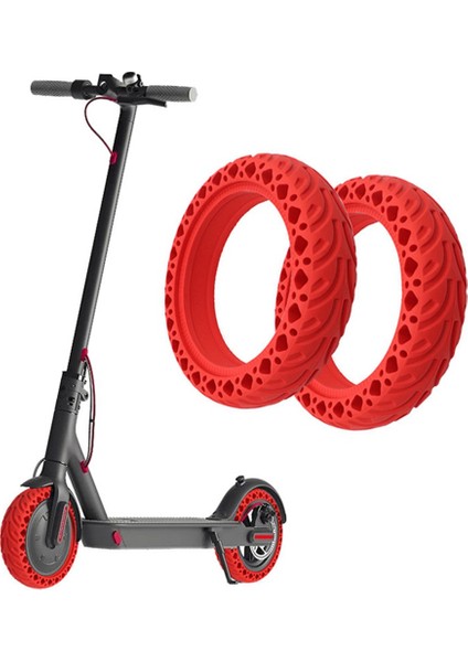 8.5 Inç Petek Lastik Xiaomi M365 PRO1S Pro2 Mı3 Elektrikli Scooter 8.5x2 Boyutu Amortisör Sönümleme Lastik Kırmızı (Yurt Dışından)