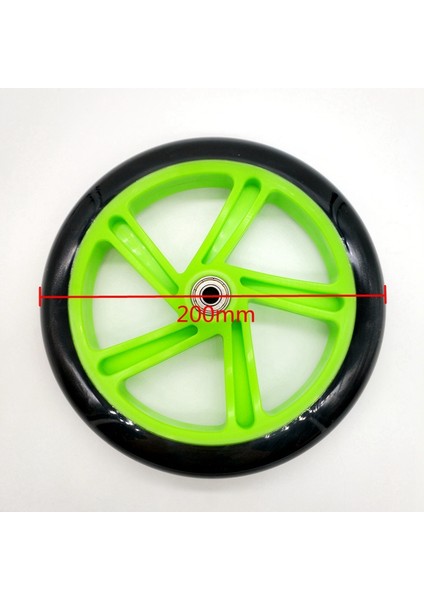 2 Parça Scooter Tekerleği 200 mm Pu Malzeme Tekerlek Kalınlığı 30 mm Abec-7 Rulman Scooter Aksesuarları, Kırmızı (Yurt Dışından)