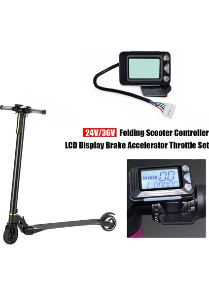 24V 250W Katlanır Scooter Denetleyici Anahtarı Düğmesi LCD Ekran Fren Hızlandırıcı Gaz Kiti Elektrikli Scooter Için (Yurt Dışından)