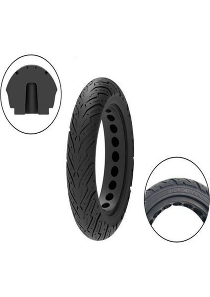 Sönümleme Kauçuk Lastik Dayanıklı Scooter Lastiği Anti-Patlama Lastiği Katı Lastik Ninebot Max G30 Elektrikli Scooter Siyah (Yurt Dışından)