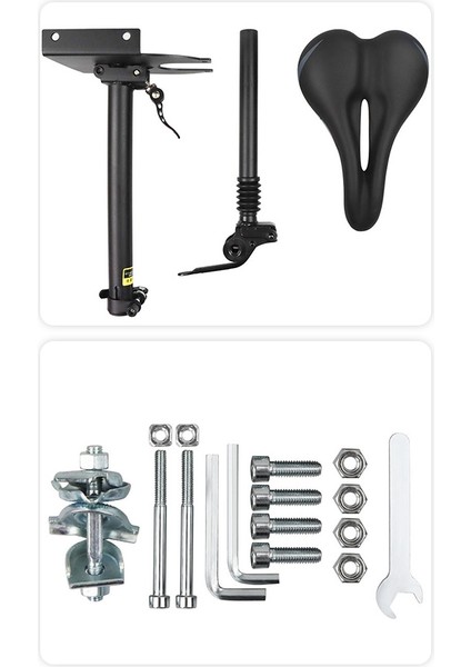 Elektrikli Scooter Koltuğu Ayarlanabilir Eyer Seti Darbeye Dayanıklı Bisiklet Koltuk Minderi Yükseltilebilir Indirilebilir Xiaomi M365/PRO, Siyah (Yurt Dışından)
