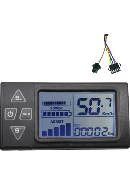 24V 36V 48V 60V S861 LCD Ebike Ekran Gösterge Paneli Ölçer Elektrikli Bisiklet Için Bldc Denetleyici Kontrol Paneli (Sm Fiş) (Yurt Dışından)