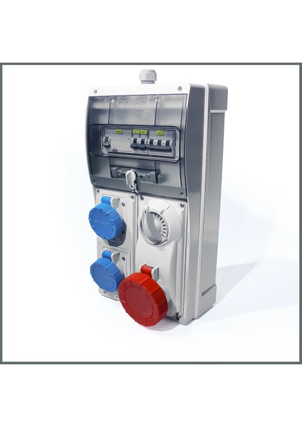 IP66 Kombinasyon Panosu 2 Ad. 3X16A, 1 Ad. 5X32A Kilitli P.