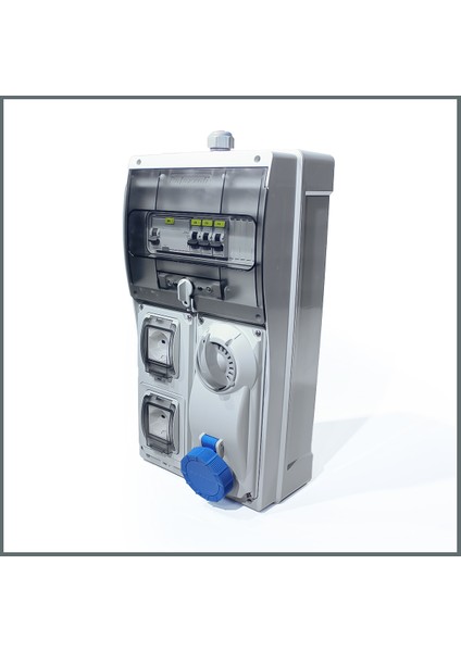 IP66 Kombinasyon Panosu 2 Ad. Schuko 16A, 1 Ad. 3X16A Kilitli P.