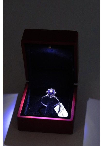 0.47 Karat 18 K Ayar Beyaz Altın Safir Taşlı Pırlanta Yüzük 201022671 fiyatları