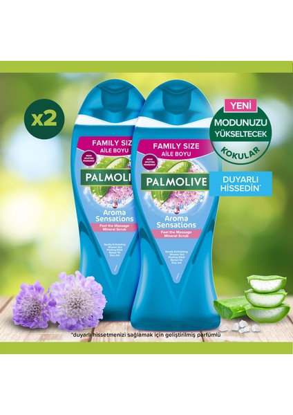 Aroma Sensations Feel The Massage Banyo ve Duş Jeli 750 ml x 2 Adet + Duş Lifi Hediye