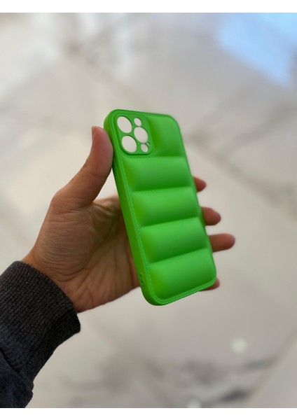 Apple iPhone 12 Pro Uyumlu Şişme Puffer Silikon Kılıf Yeşil fiyatları