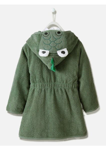 Kapüşonlu Çocuk Bornoz Pamuklu Kız-Erkek Bebek Çocuk Bornozu Hayvan Timsah Yeşil fiyatları