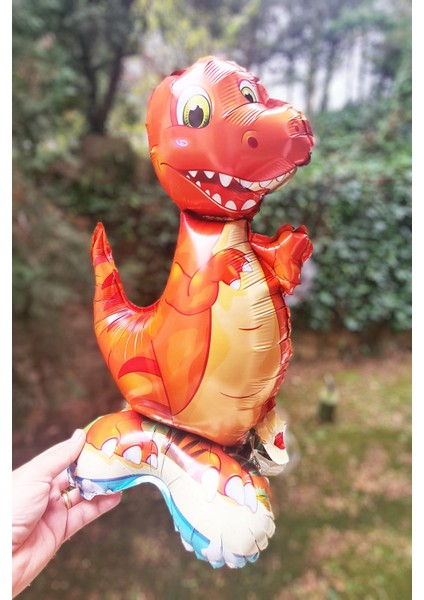 Ayaklı Dinazor Folyo Balon 2 Dik Durabilen Masa Üstü Boy Dinozor 45CM