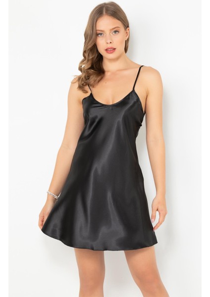 Ince Askılı Mini Saten Gecelik fırsatları