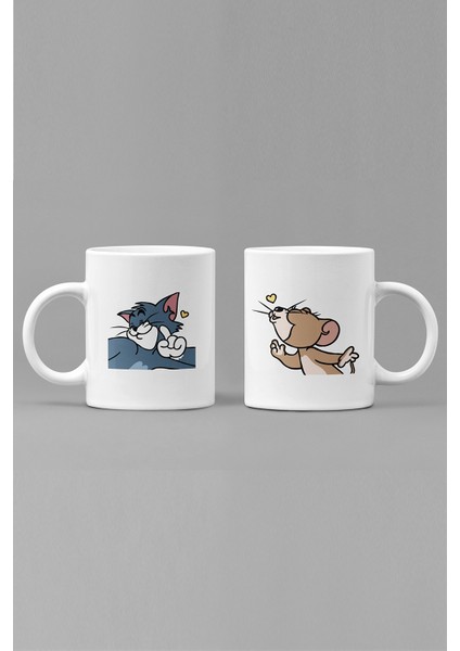 Tom ve Jerry Kalp Sevgili/çift/arkadaş 2'li Kupa Bardak Seti