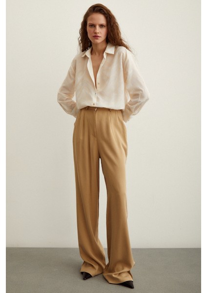 Viskon Flamlı Gömlek Krem indirimleri