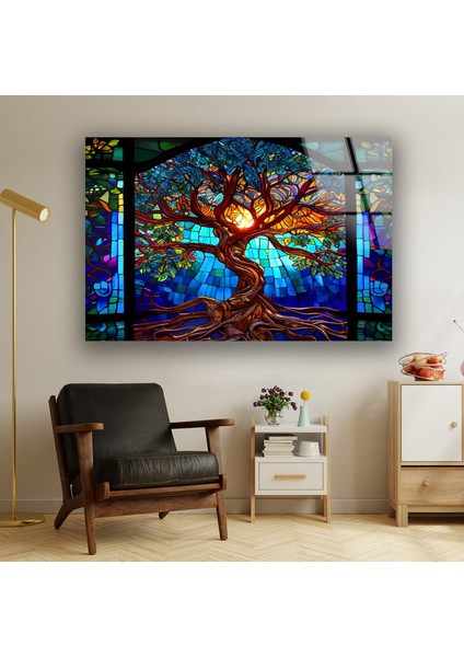 Hayat Ağacı Temperli Cam Duvar Tablosu