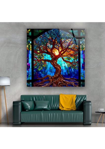 Hayat Ağacı Temperli Cam Duvar Tablosu modelleri