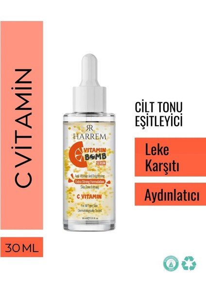 Aydınlatıcı Cilt Tonu Eşitleyici Mikrokapsül C Vitamin Bombası Serum 30 ml