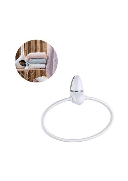 Oval Yuvarlak Halka Havluluk Dekoratif El Havlusu Tutacağı Askısı