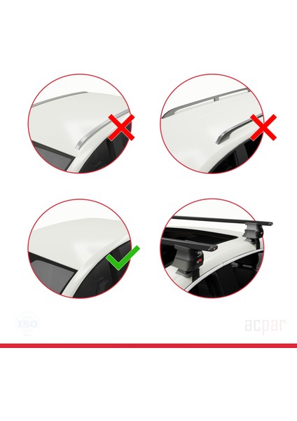 Opel / Vauxhall Crossland 2020 ve Sonrası ile Uyumlu Ace-4 Ara Atkı Tavan Barı Siyah modelleri