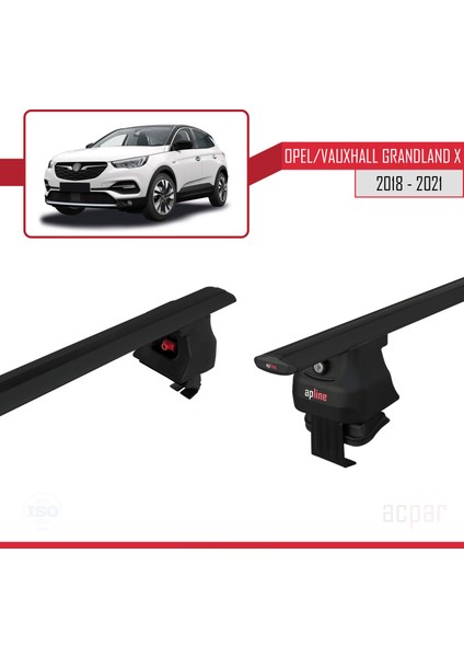 Opel / Vauxhall Grandland x 2018-2021 Arası ile Uyumlu Ace-4 Ara Atkı Tavan Barı Siyah indirimleri