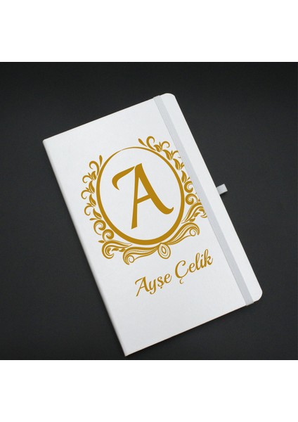 As Company Kişiye Özel Beyaz Defter & Beyaz Kupa & Beyaz Kalem & Beyaz Metal Kutulu Mum Hediye Seti