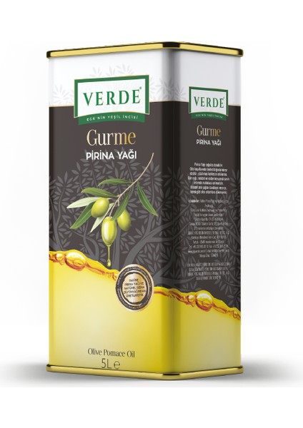 Gurme Pirina Yağı 5 Lt Teneke - Prina Yağı