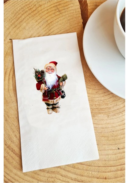 Tatlı Noel Baba 2024 Yeni Yıl Baskı Peçete Sunum Peçetesi 015 50 Adet