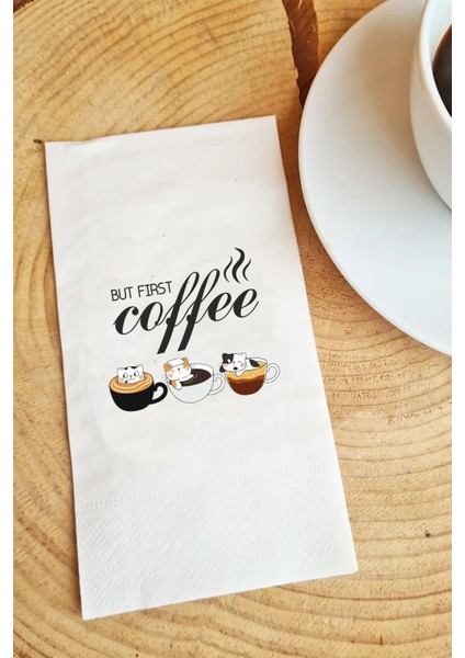 But First Coffee Sunum Peçetesi 50 Adet