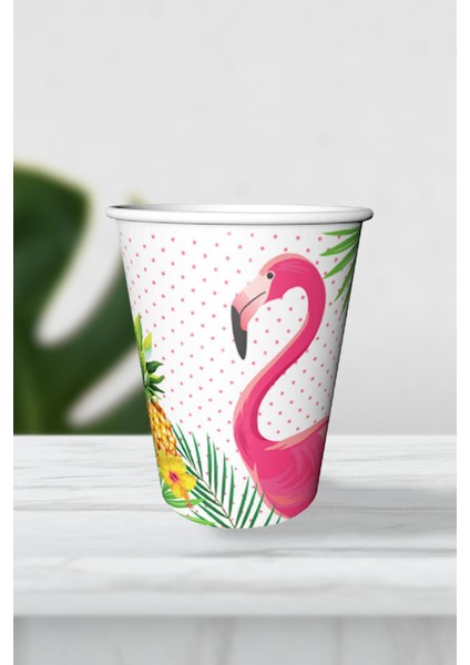 Flamingo Karton Bardak 8oz 8 Li
