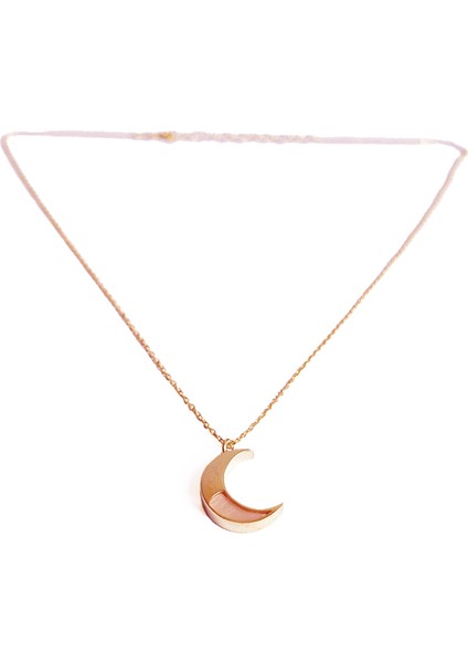 Sedef Taşlı Ay Gümüş Kolye fırsatları