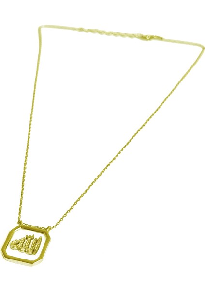 Arapça Cam Üzerine Allah Yazılı Gümüş Kolye modelleri