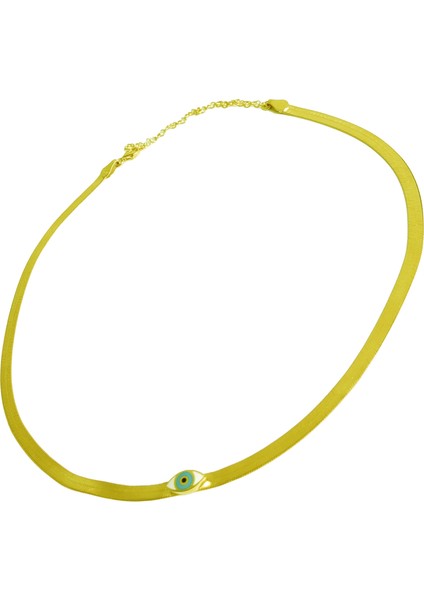 Ezme Italyan Zincirli Gümüş Göz Kolye modelleri