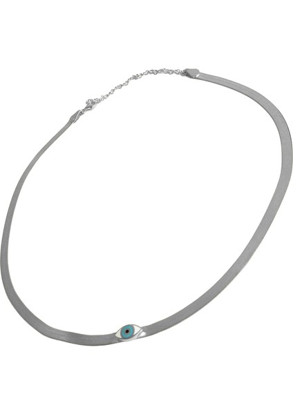 Ezme Italyan Zincirli Gümüş Göz Kolye fırsatları