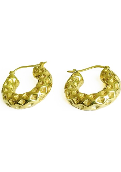 Taşsız Desenli Gümüş Halka Küpe fiyatları