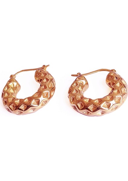 Taşsız Desenli Gümüş Halka Küpe modelleri