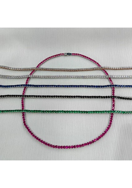 Pembe Taşlı 3 mm Suyolu Gümüş Kolye fiyatları