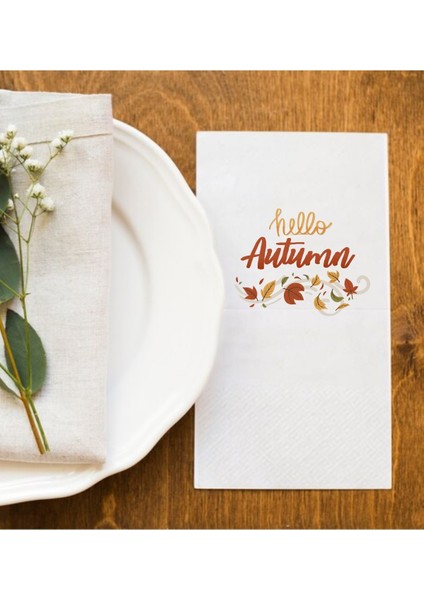 Hello Autumn Sonbahar Fall 01 Peçetesi Sunum Peçetesi 006 50 Adet