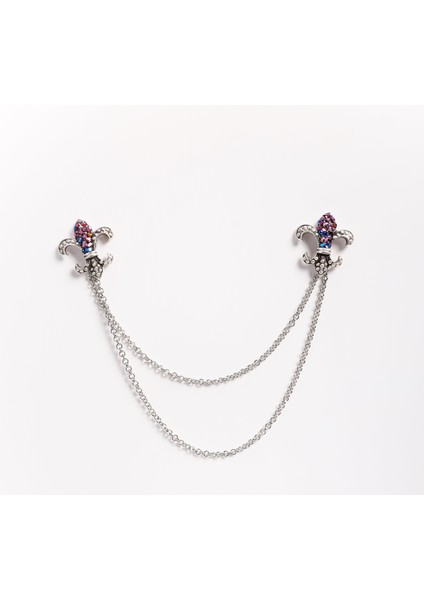 Fleur De Lis Figürlü Gömlek Yaka Iğnesi