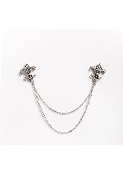 Fleur De Lis Figürlü Gömlek Yaka Iğnesi