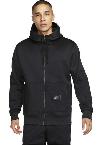 DO2632-010 Sportswear Dri-Fit Sport Utility Pack Fleece Full-Zip Hoodie Erkek Siyah Sweatshirt