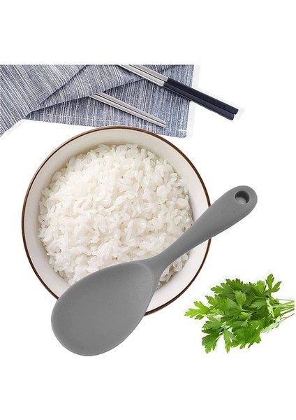 Burcummm 2 Adet Silikon Sert Uçlu Kısa Pilav Kaşığı Gri fiyatları