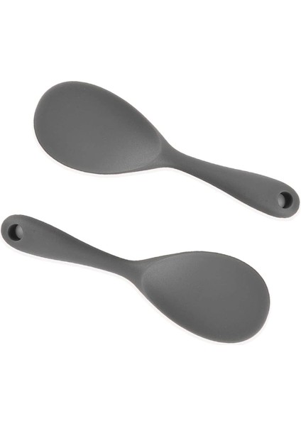 Burcummm 2 Adet Silikon Sert Uçlu Kısa Pilav Kaşığı Gri fırsatları