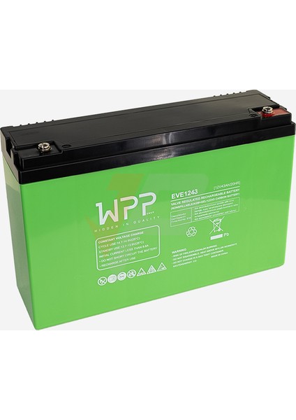 Wpp 12 V 43 Ah Elektrikli Motorsiklet aküsü 2024 üretim