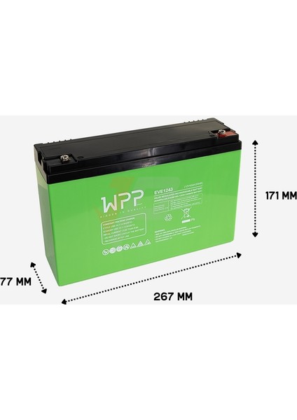 Wpp 12 V 43 Ah Elektrikli Motorsiklet aküsü 2024 üretim