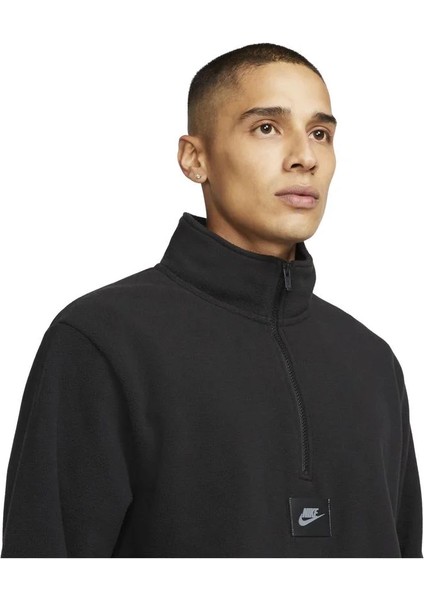 DO2638-010 Sportswear Therma-Fit 1/2-Zip Fleece Erkek Siyah Polar Sweatshirt