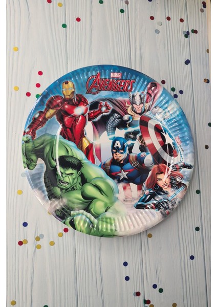 Avengers Konsept Karton Tabak 8 Li Paket Lisanlı Avengers Konsept Doğum Günü Tabağı