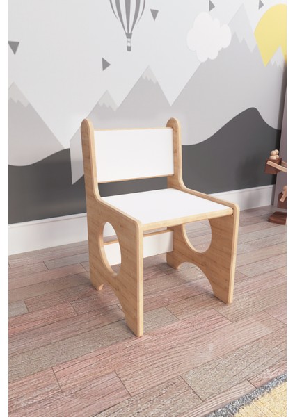 Zeo Wood Design Montessori Çocuk Oyun & Aktivite & Çalışma Sandalyesi