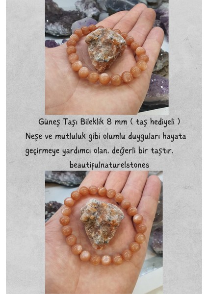 Doğal Taş Cenneti Güneş Doğal Taş 8 mm Bileklik