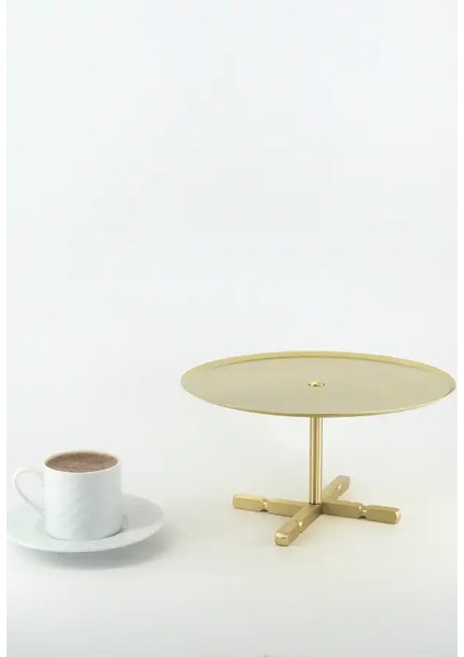 Pirinç Ayaklı Sunumluk, Tepsi - 20CM