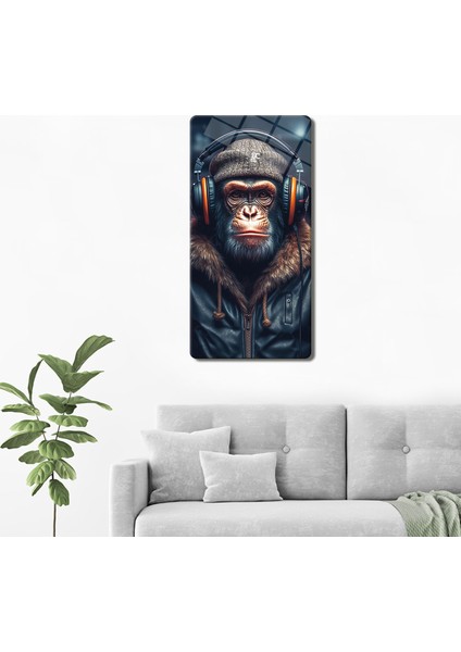 Cam Tablo | Modern Art Serisi | Angry Monkey | 40CM x 80CM