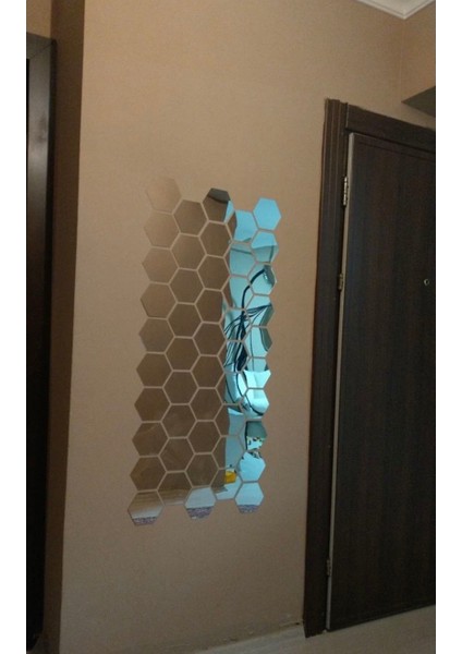 Dekoratif Pleksi Ayna Bal Peteği 17 x16 10 Adet